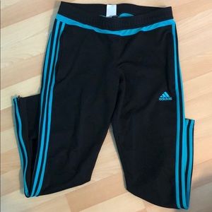 Blue full length adidas joggers